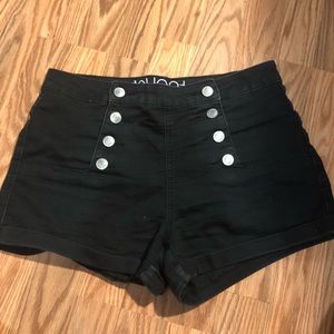 Rue21 Black High Rise High Waisted Sailor shorts